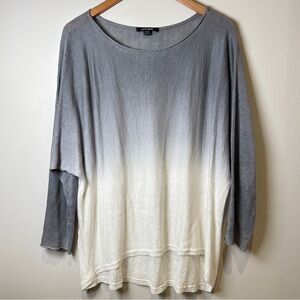 Acrobat Gray & White Ombre Dolman Sleeve Flowy Elegant Lightweight Sweater XS/S